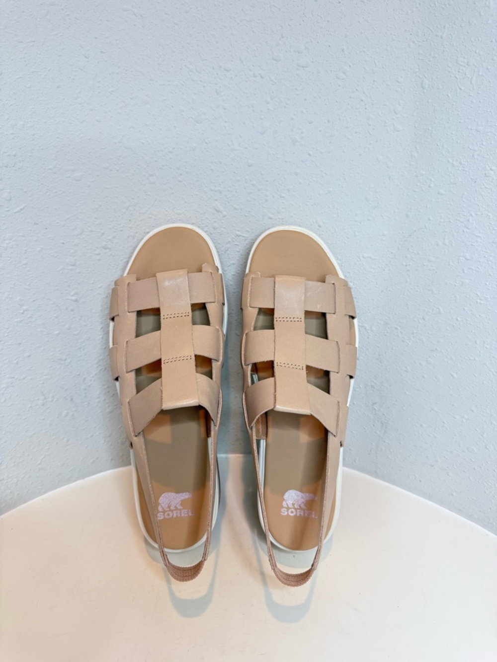 Sorel Dayspring Slingback Beige Platform  Leather Sandal Size 10.5 NIB - Picture 14 of 16